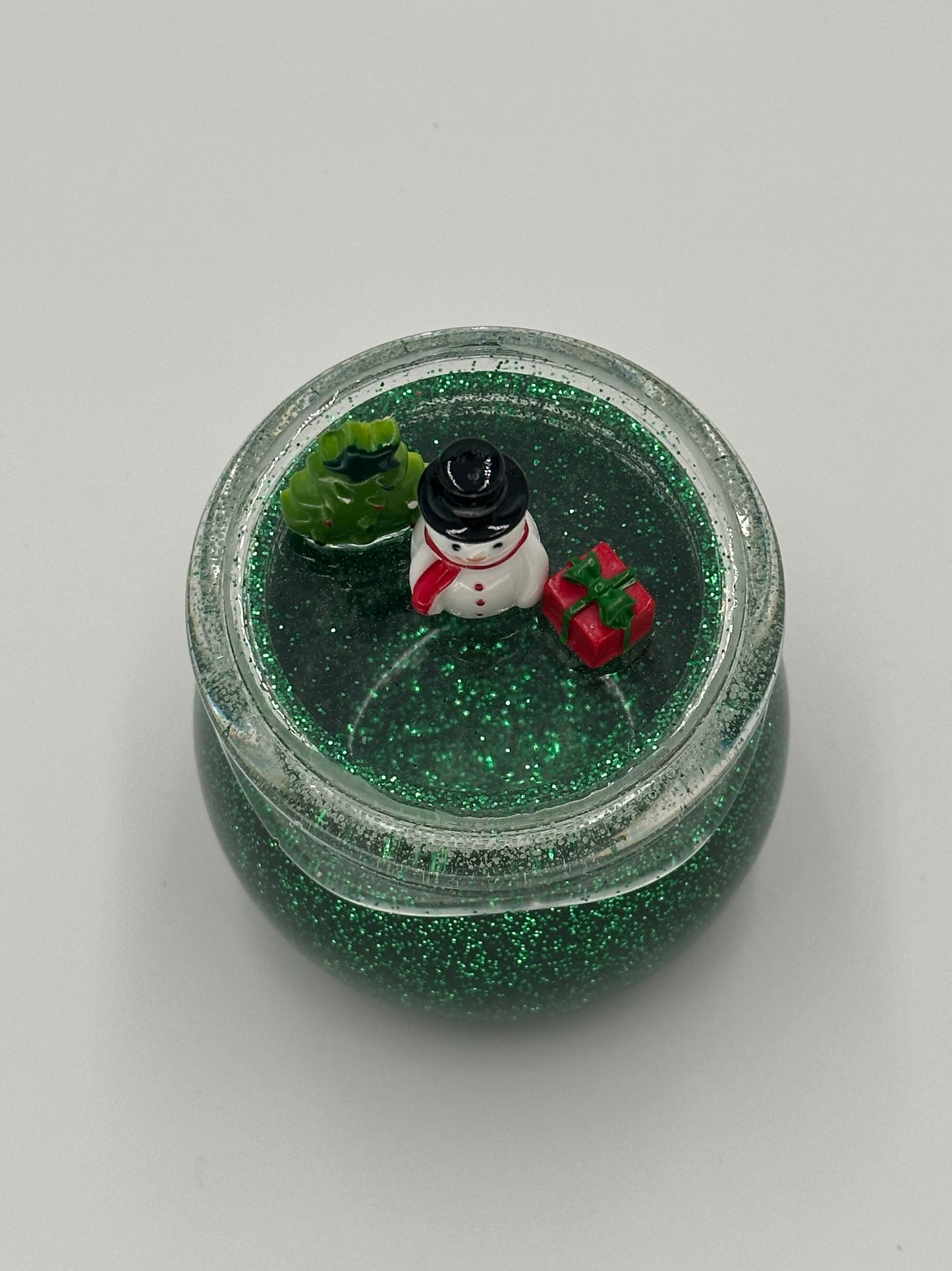 Christmas Resin Jar with Screw On Lid