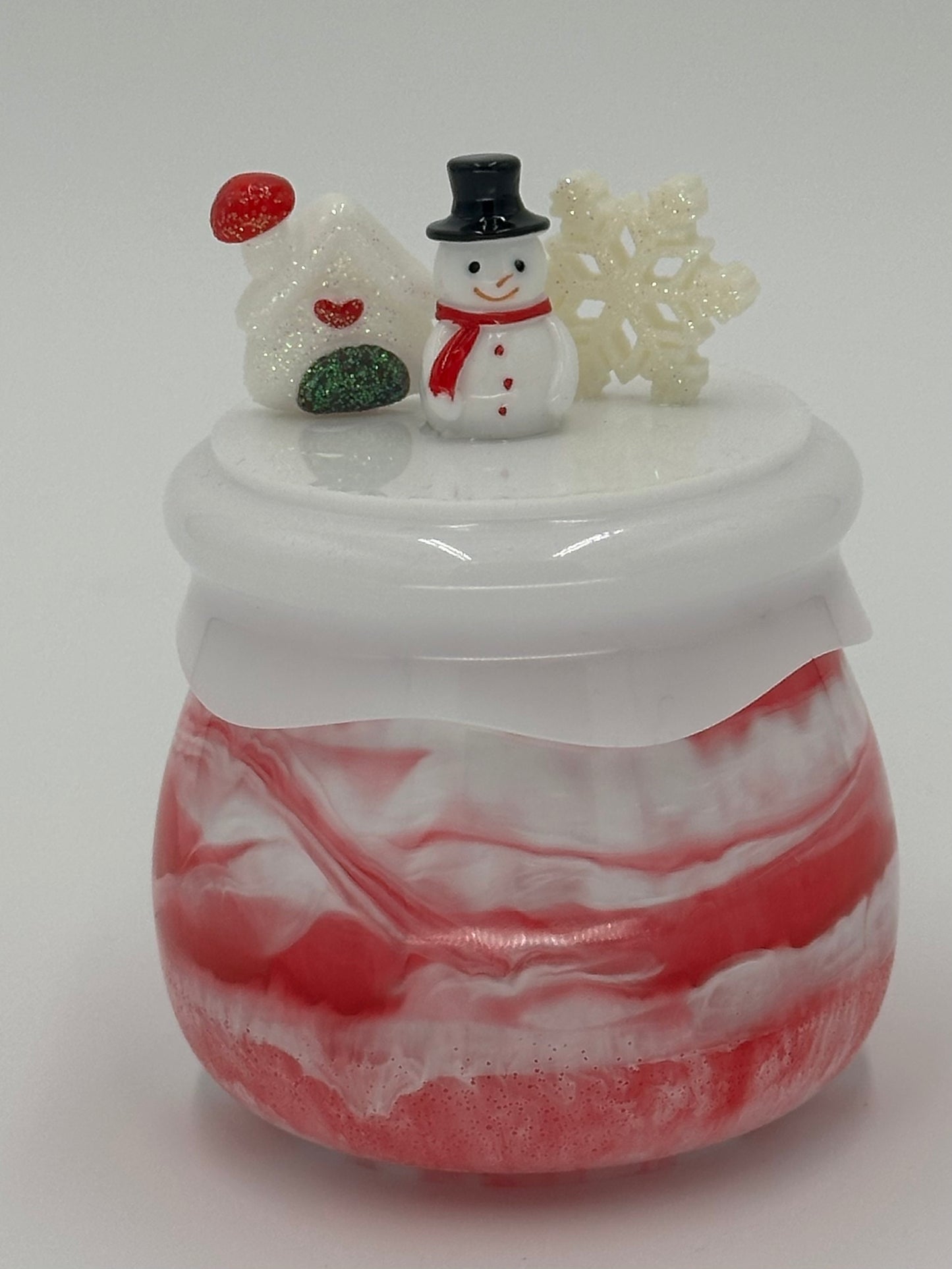 Christmas Resin Jar with Screw On Lid