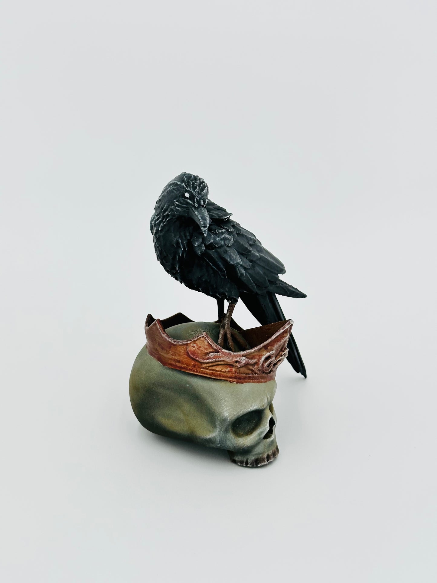 Resin Printed Skull with Crow