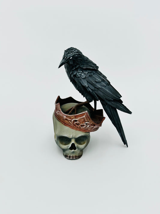 Resin Printed Skull with Crow