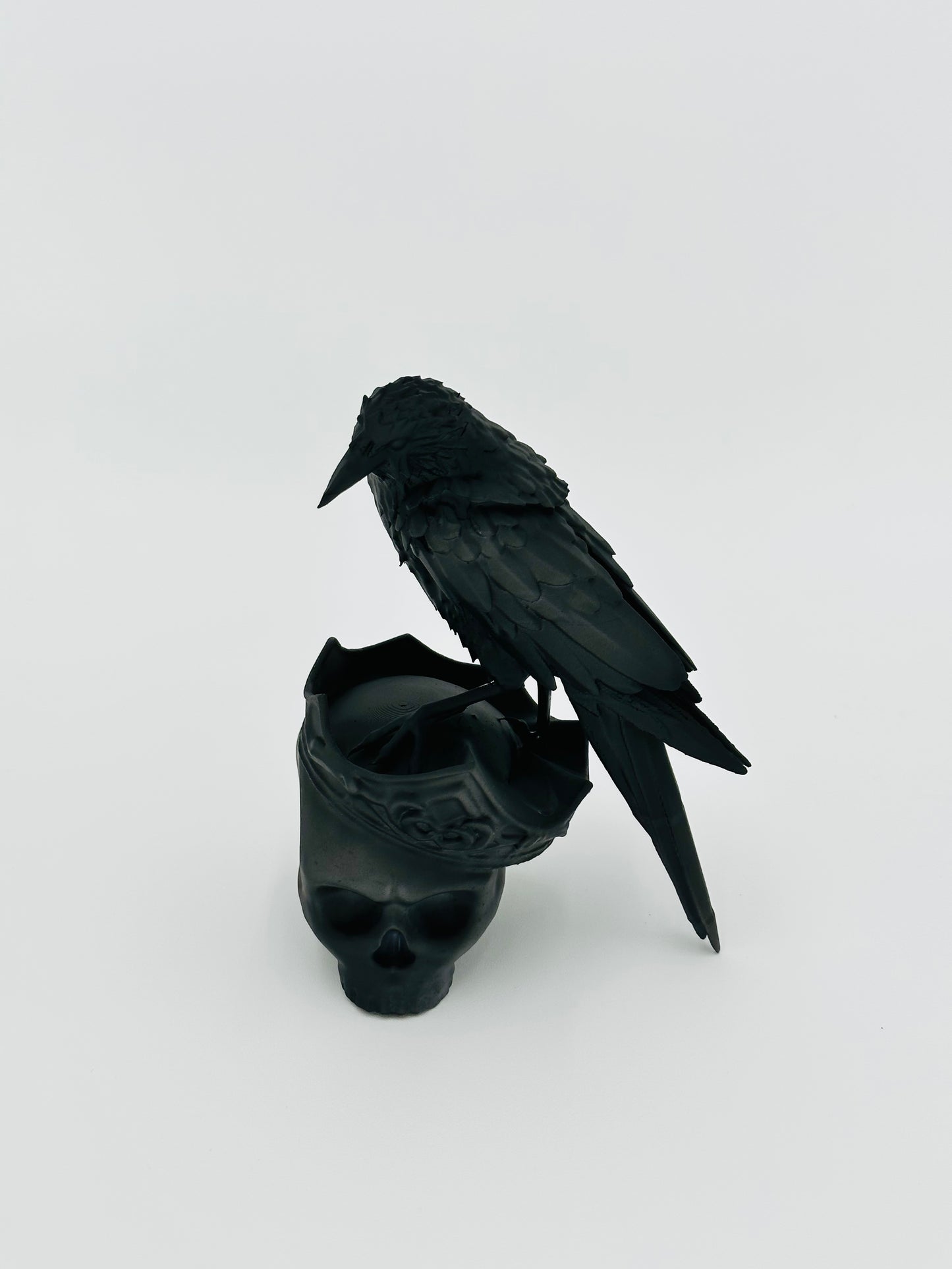 Resin Printed Skull with Crow